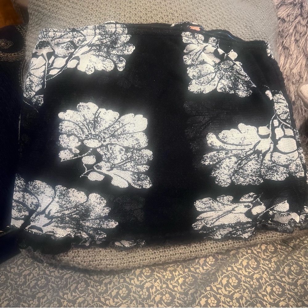 Free People - black and cream floral tube top (with bonus olive floral tube top)